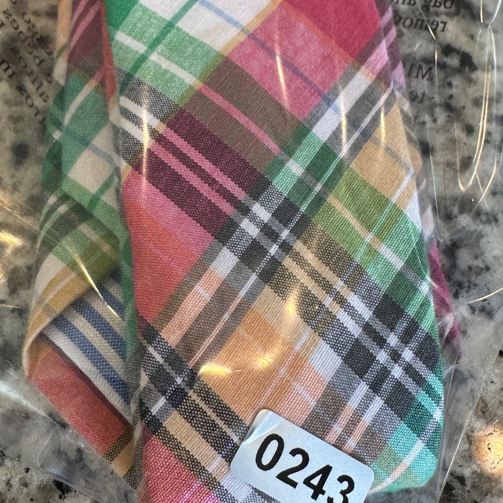 Crown & Ivy madras Men's Tie in Pink, Green & Gold - Easter 🐣 - Picture 5 of 5